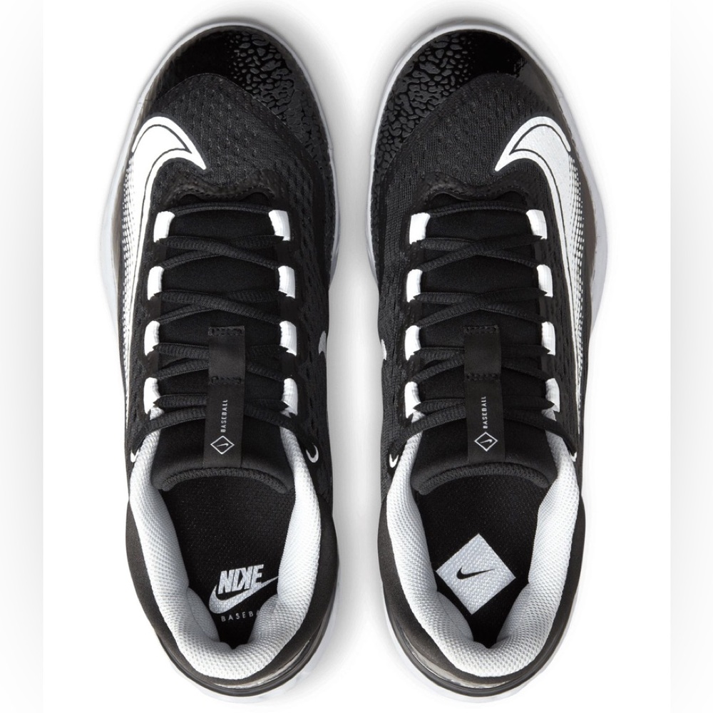 Nike React Alpha Huarache Elite 4 Low Metal Baseball Cleats, Black/White…